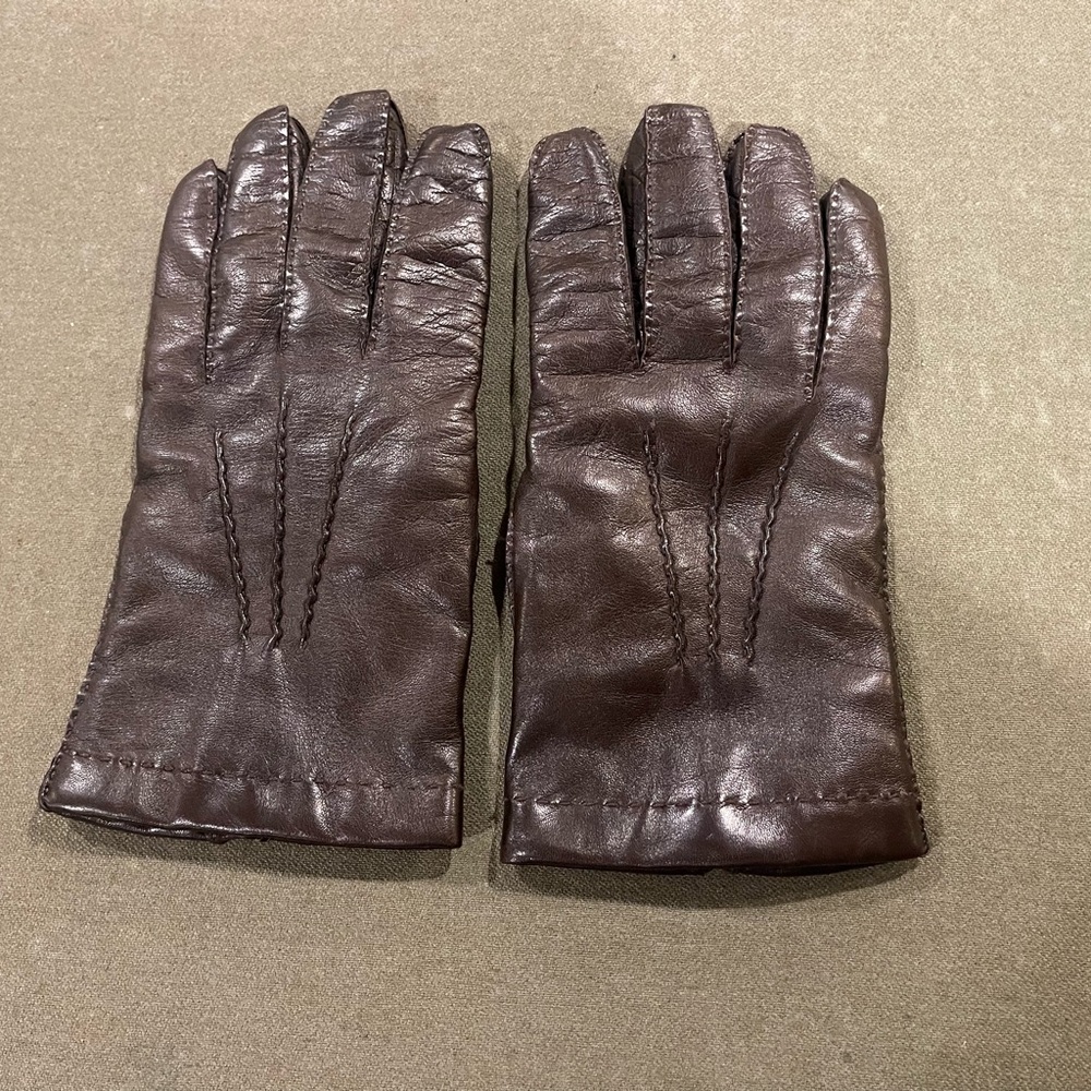 Brooks Brothers Brown Leather Gloves Made in Italy (Never Worn)